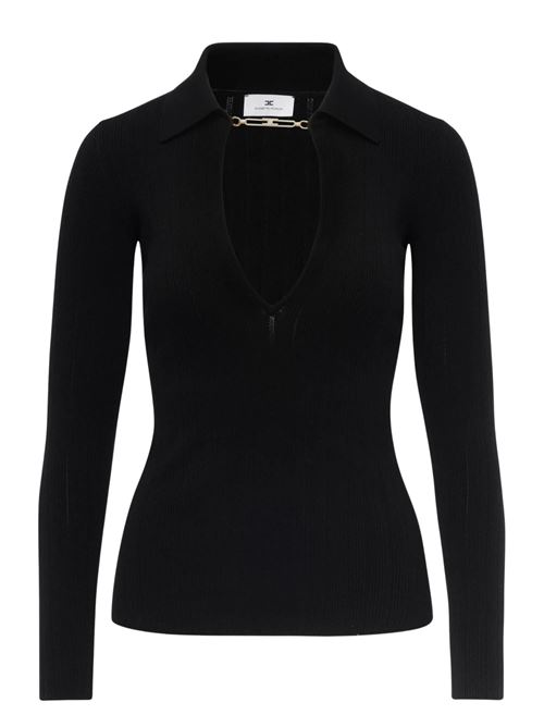 Maglia nera in misto seta Elisabetta Franchi | MK09B56E2110